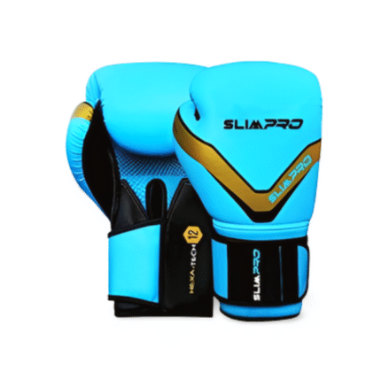 BOXING GLOVES BLUE GOLDEN 14-OZ SLIMPRO